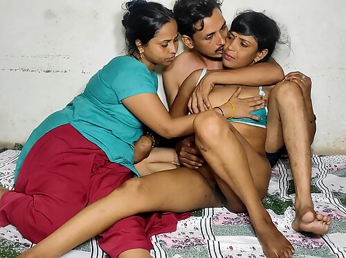 Hardcore threesome sex between an Indian husband, wife, and brother-in-law