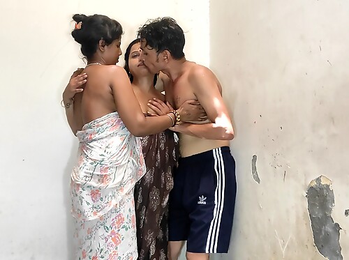 Lucky Indian Men Fucks 2 Hot MILF In A Threesome Full Video